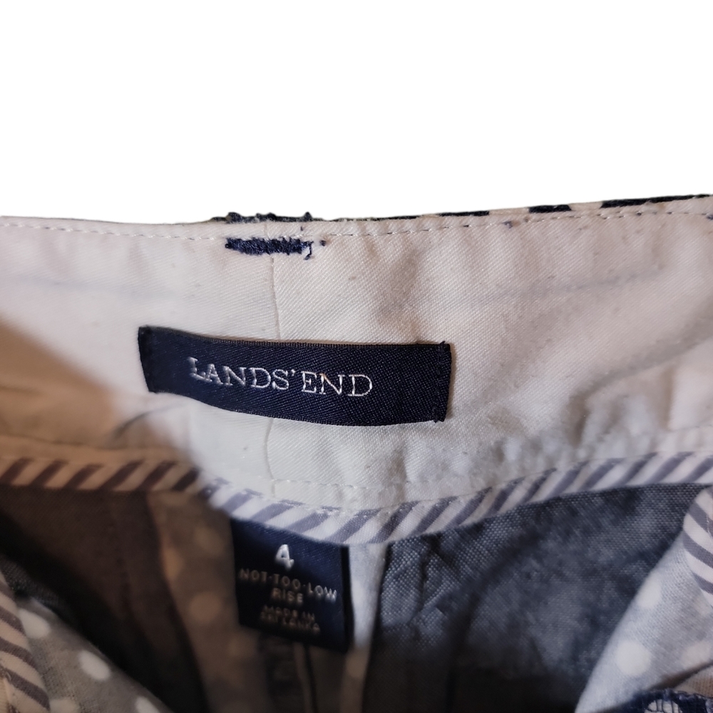 Lands End Y2K Polka Dot Blue White Natical Not Too Low Rise Shorts Sz4 - Picture 4 of 5